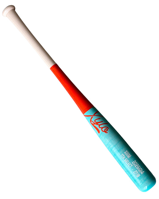 Youth Select Wood Bat - Teal/Orange - 27" / 18 oz
